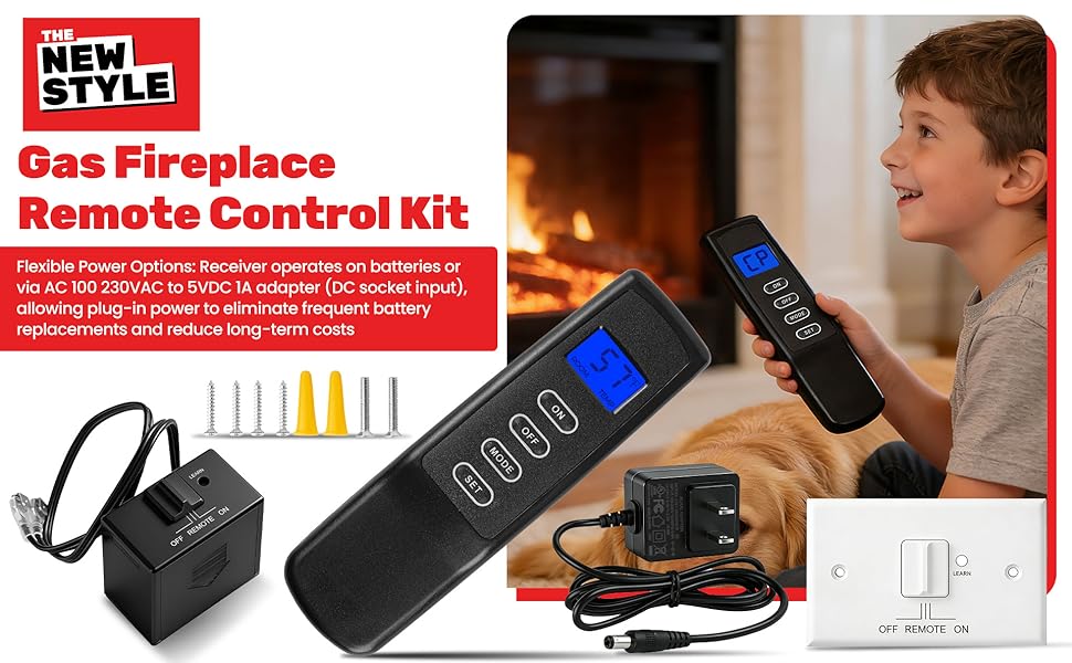 gas fireplace remote control kit