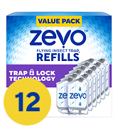 Zevo Flying Insect Refills for Indoor Light Trap: 12 Light Trap Refill Cartridges Capture Fruit F...