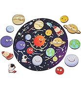 Zeoddler Upgrated Solar System Puzzle, Kids Toys for 3-6, Wooden Space Toys for Kids, Planets for...
