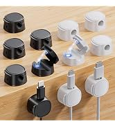 12 Pack Magnetic Cable Clips [Smooth Adjustable], gliship Phone Charger Cord Holder Clips for Nig...