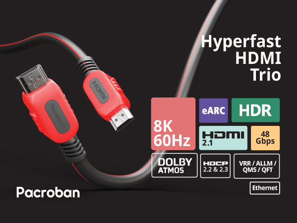 pacroban hdmi trio 3 pack 8k cables
