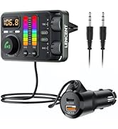LENCENT Bluetooth 5.3 Car FM Transmitter, Hi-Fi Treble & Bass Music Player, PD20W QC18W Fast Car ...