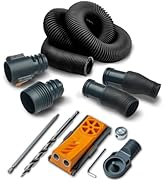 POWERTEC 71873 Twin Pocket Hole Jig set with 10 Ft. Dust Collection Hose Kit for Woodworking Powe...