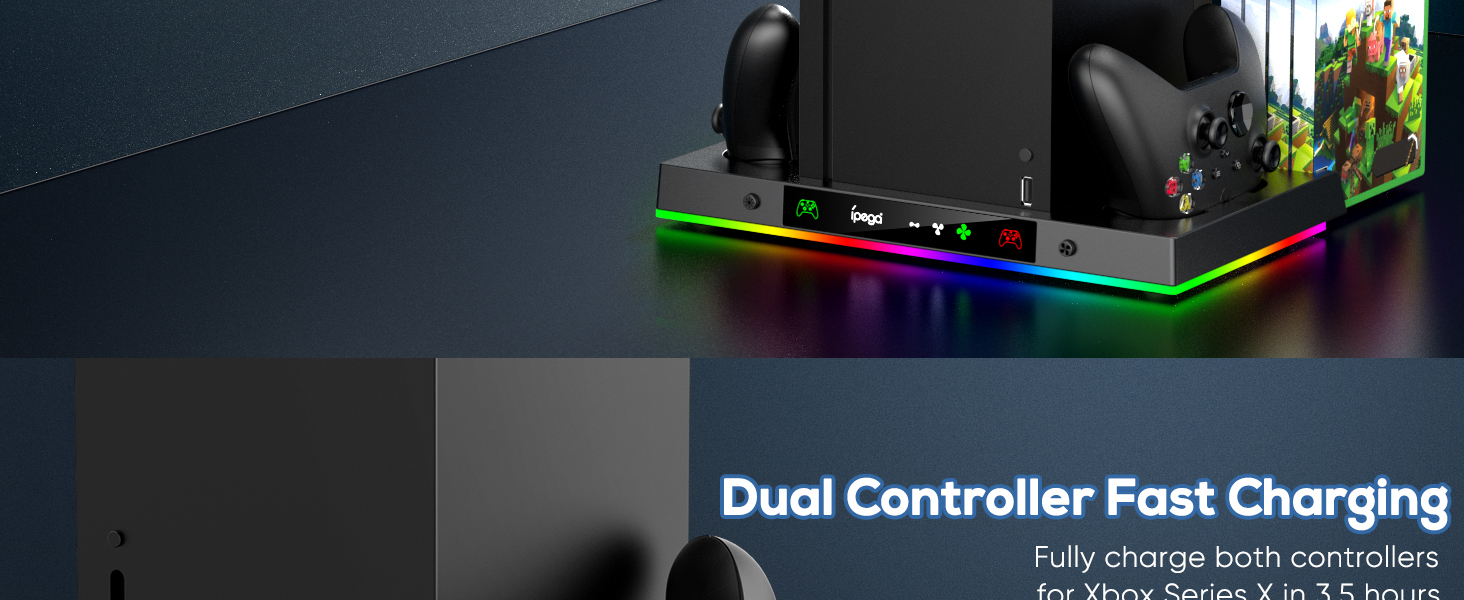 xbox series x upgraded rgb cooling fan charging station