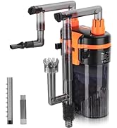 hygger External Hang-On-Back Canister Aquarium Filter,Quiet Fish Tank Filter with 3-Stage Filtrat...