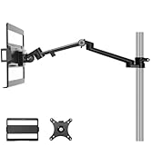 TARION Modular Desktop Arm Mount - 48cm / 19" Single Desk Stand with Tablet Holder &amp; VESA Mount f...