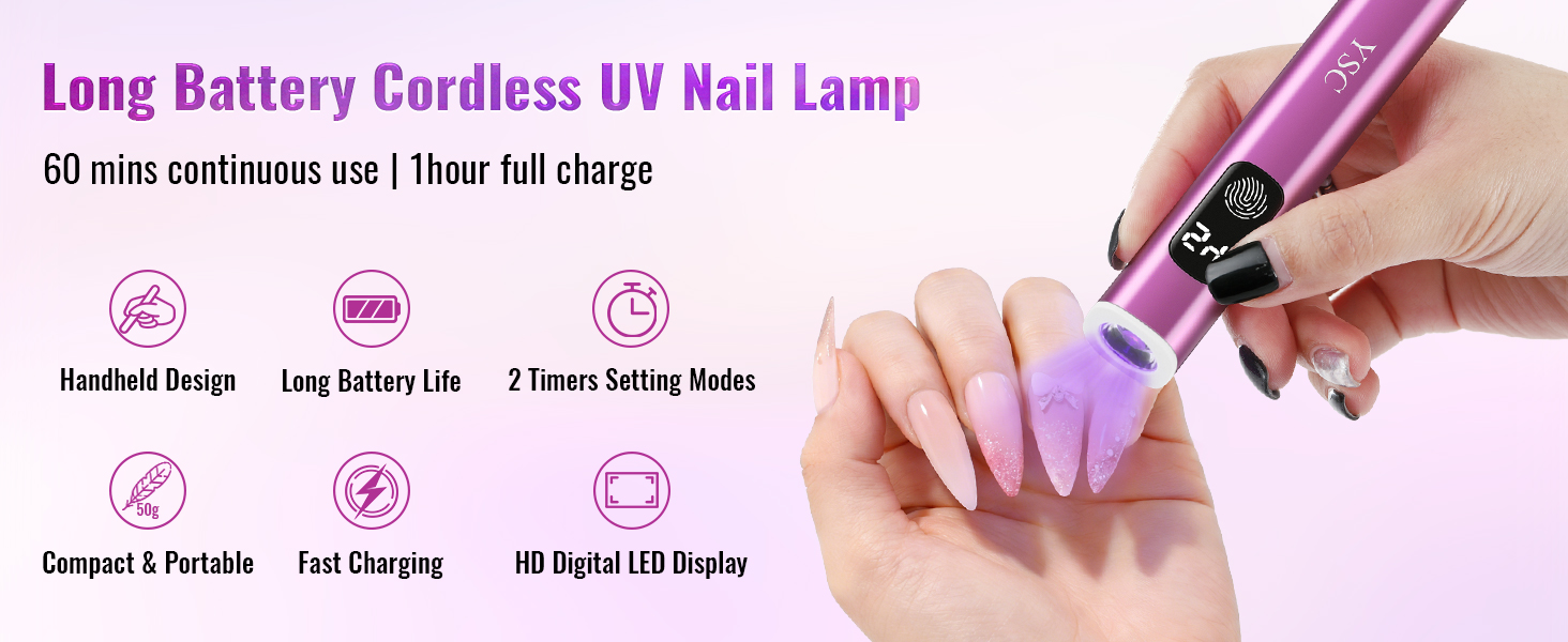 YSC portable mini uv light for nails with LCD dual timers