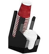 MYITYARD Coffee Station Organizer for Countertop, Acrylic Cup and Lid Dispenser Fit Disposable Pa...