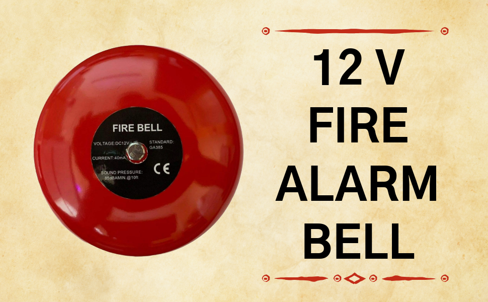 Safeguard Supply Fire Alarm Bell - 6 Inches Ringing Bell - 12 Volt DC Bell