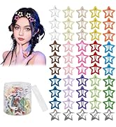 Drnytunk Star Hair Accessories - 50Pcs Colorful Metal Non-Slip Snap Hair Clips and Barrettes for ...