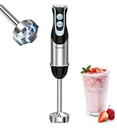 FRESKO Immersion Blender 500 Watt 12 Speed &amp; Turbo Mode, 304 Stainless Steel Blades Hand Blender ...