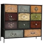 VASICAR Chest of Drawers for Bedroom with 11 Deep Drawers, Tall Fabric Dresser, Wide TV Stand, St...
