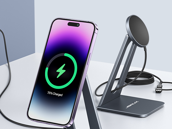 JSAUX Magnetic Wireless Charger Stand Compatible with MagSafe Charger