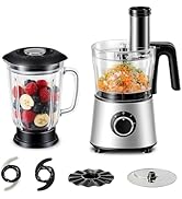 Sweetcrispy Food Processor Blender Combo for Vegetable, Dough, Electric Food Processors 6 Cup Sli...