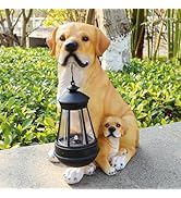 Garden Dog Statues Outdoor Decor, Solar Lights Outdoor Labrador Figurine Solar Dog Ornaments for ...
