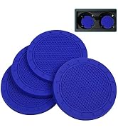 Car Coasters, Wisdompro 4 Pack PVC Car Cup Holder Insert Coaster - Anti Slip Universal Vehicle In...