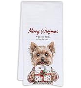Cabana Bro Christmas Yorkshire Terrier Hand Towels for Bathroom, Christmas Funny Yorkshire Terrie...