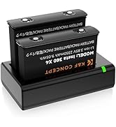 K&amp;F Concept Insta 360 X4 Batería y cargador, paquete de 2 baterías X4 de 2350 mAh y cargador de b...