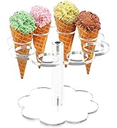 YestBuy Ice Cream Cone Holder Stand Cupcake Stand with 8 Holes Capacity Clear Clear Acrylic Cone ...