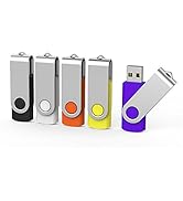 Aiibe 5 Pack 64GB USB Flash Drive 64 GB Flash Drives Thumb Drive Swivel USB Stick USB 2.0 Pen Dri...