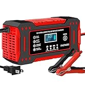 FASTAGEI 6-Amp Battery Charger, 12V 6A Lead Acid Portable Car Battery Charger 4-Stage Trickle Cha...