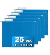 25 Packs File Folders Letter Size,Hanging File Folders,Hanging File Folders with 1/5-cut Tabs,Fil...