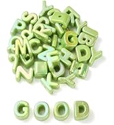 FASHEWELRY 90Pcs Large Letter Beads UV Plating Lime Green Big Alphabet Bead Paracord Beads for Ke...