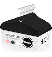 Smartor Velvet Hangers 40 Pack, Non Slip Clothes Felt Hanger Heavy Duty for Coat, Premium Slim Sp...