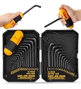 ELEAD 31-Piece Hex Key Set - Allen Wrench Set, SAE and Metric Allen Keys MM(0.7mm-10mm) SAE(0.028...
