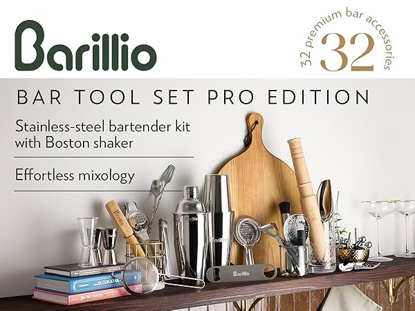 Barillio - Mixology Mastered by You - Bar Tool Set Pro Edition