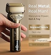 PongTHUMB Electric Foil Shaver for Men: Rechargeable Razor with Push-Up Trimmer for Face - Cordle...