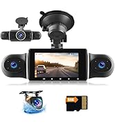 Hikity 4 Channel Dash Cam 360° View Front and Rear Inside, 3" Display 1080P Dash Camera for Cars ...