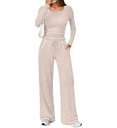 Trendy Queen Womens 2 Piece Outfits 2026 Fall Fashion Matching Lounge Sets | Airport Travel Old M...