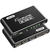 CLOSS HDMI Splitter, 4K HDMI Splitters 1 in 4 Out for Dual Monitors Supports 3D Full HD 1080P Alu...