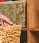 Small Wicker Baskets for Organizing Bathroom, Hyacinth Baskets for Storage, Wicker Storage Basket...