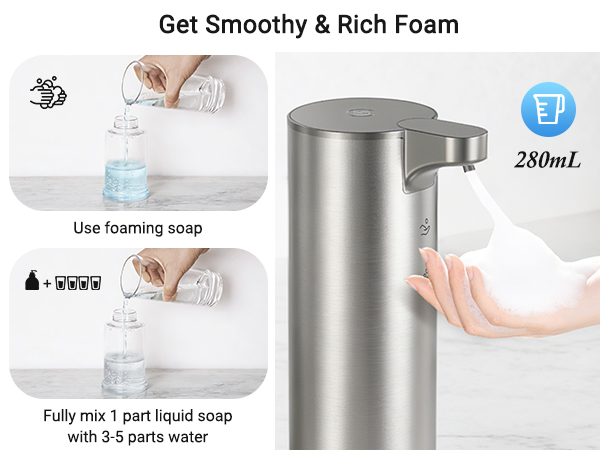 rechargeable soap dispenser foaming