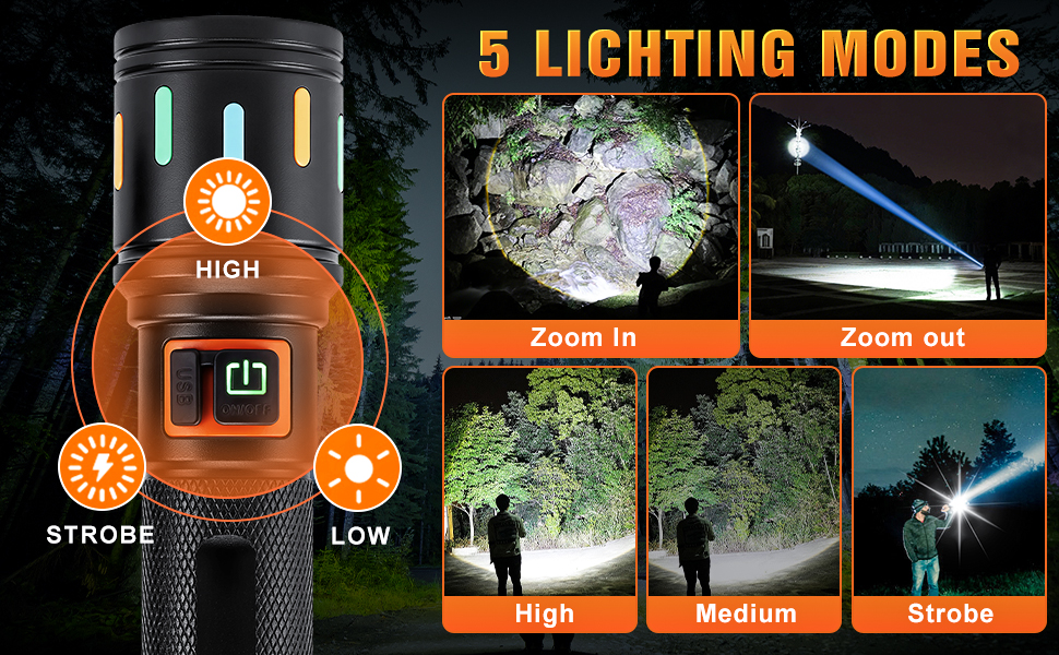flashlight rechargeable; flashlights high lumens rechargeable; bright flashlight