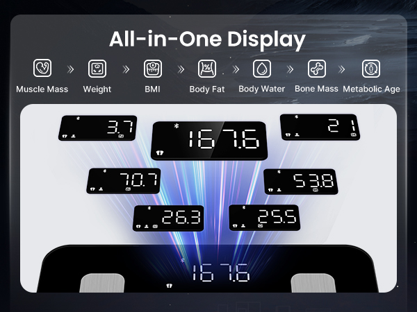 scale with bmi, body fat, muscle mass