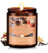 Fall Candle, Vanilla Cupcake Scented Candles for Home, Natural Soy Autumn Candle Aromatherapy Can...