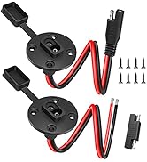 ELECTOP SAE Power Socket Sidewall Port, Weatherproof SAE Quick Connect Solar Panel Flush Mount Co...