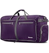 Gonex 40L 60L 80L 100L 150L Large Foldable Travel Duffle Bag with Shoes Compartment, Packable Lig...
