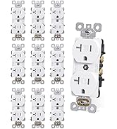 AIDA Electrical Duplex Receptacle Outlet, Commercial, 20Amp 125V, TR Outlets, 3-Wire, Self-Ground...