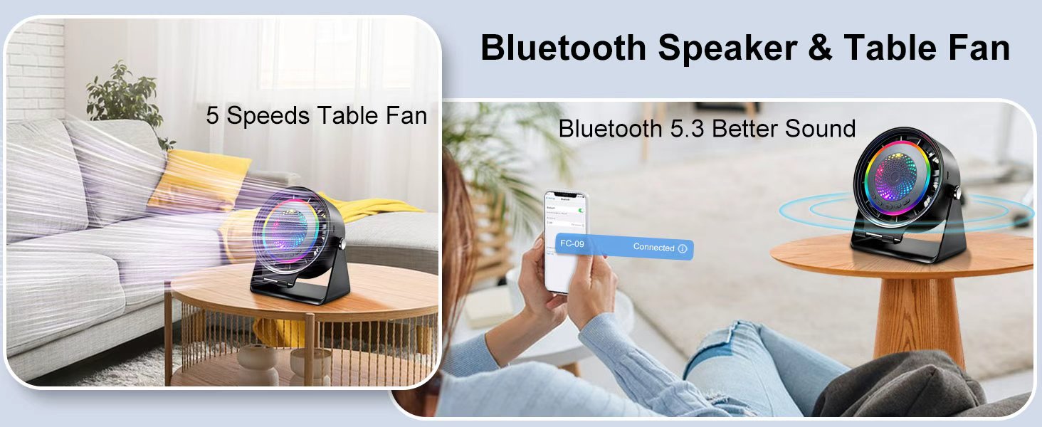 bluetooth speaker with Table fan
