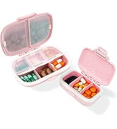 2 Pack Pill Case Organizer,Travel Pill Box with Label, Daily Medicine Organizer Case, Waterproof ...