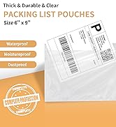 Shipping Label Sleeves 6" x 9" (100 Packs) BESTIKER Clear Adhesive Packing Slip Pouches, Packing ...