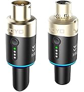 JOYO 5.8Ghz Wireless XLR Microphone Transmitter Receiver Plug-on Mic Adapter 4 Channels Wireless ...