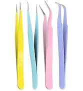 4 Pcs multicolour Curved Craft Tweezers, Multipurpose Tweezers for Intricate Projects, Scrapbooki...