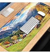 Mouse Pads, Mountain Landscape Non-Slip Desk Pad, Desk Mat with Seamed Edges, Keyboard Pad Comput...