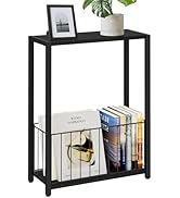 Homleke Narrow Side Table with Magazine Holder, Skinny End Table Perfect for Small Spaces, Space-...