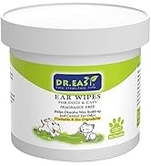 Dr.Easy Pet Ear Grooming Wipes 120ct for Dogs &amp;Cats Fragrance Free,Helps Dissolve Wax Build-Up an...